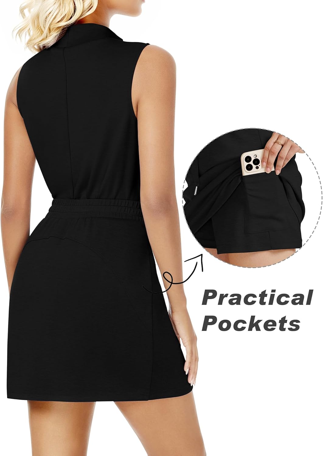 Casly Lamiit Two Piece Skirt Set for Women Summer Tennis Outfits Mock Neck Sleeveless Lounge Sweatsuit Skorts Travel Outfit