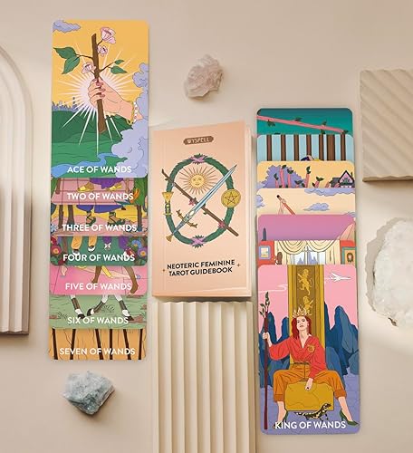 Vista 21 de Wyspell Baraja de tarot femenina - Cartas de tarot sin bordes con libro guía para principiantes - Juego de cartas para principiantes