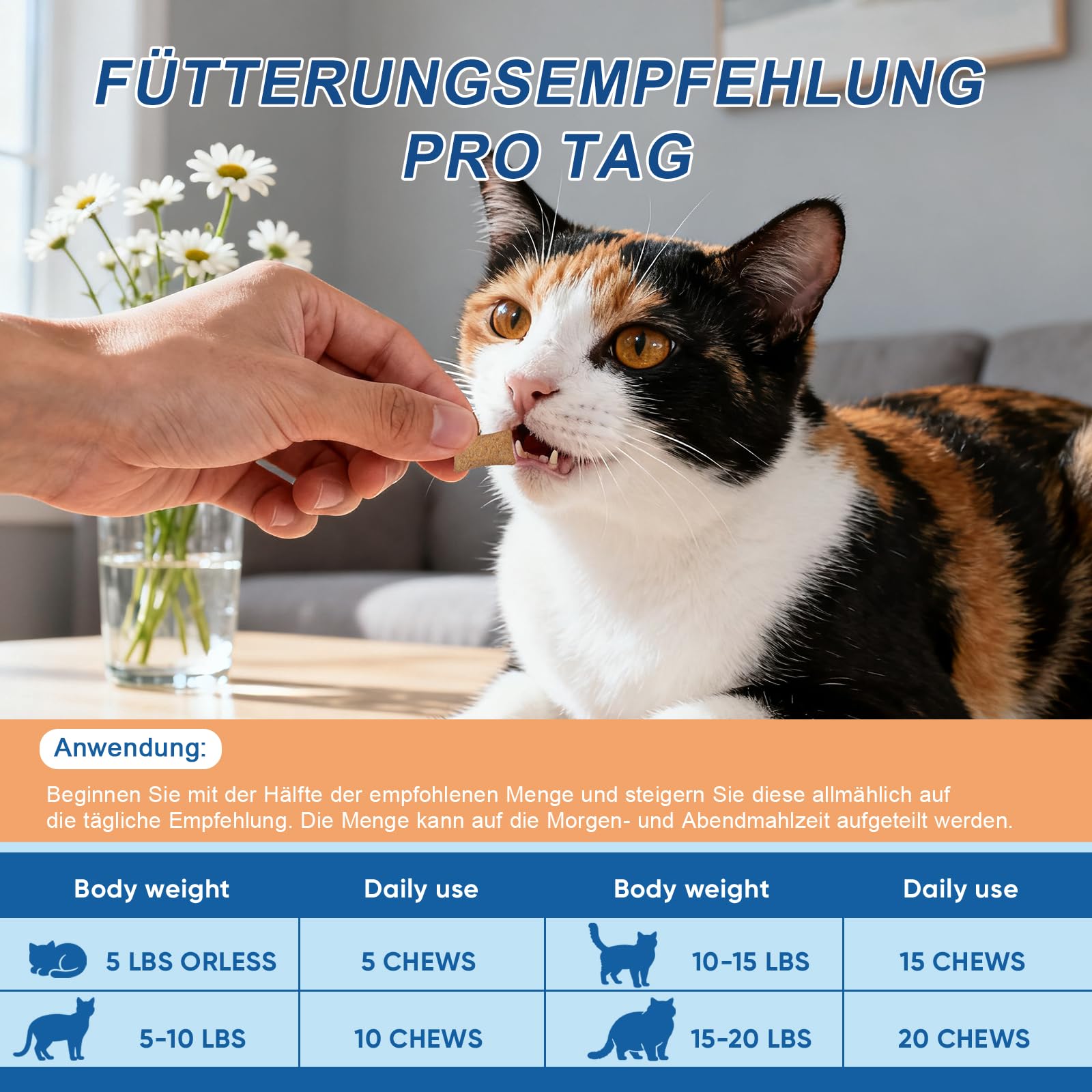 Katzen-Probiotika-Kautabletten für die Verdauungsgesundheit – 550 Stück mit Verdauungsenzymen & Präbiotika – Unterstützt die Darmgesundheit, Reduziert Durchfall & Mundgeruch – Schmackhafte