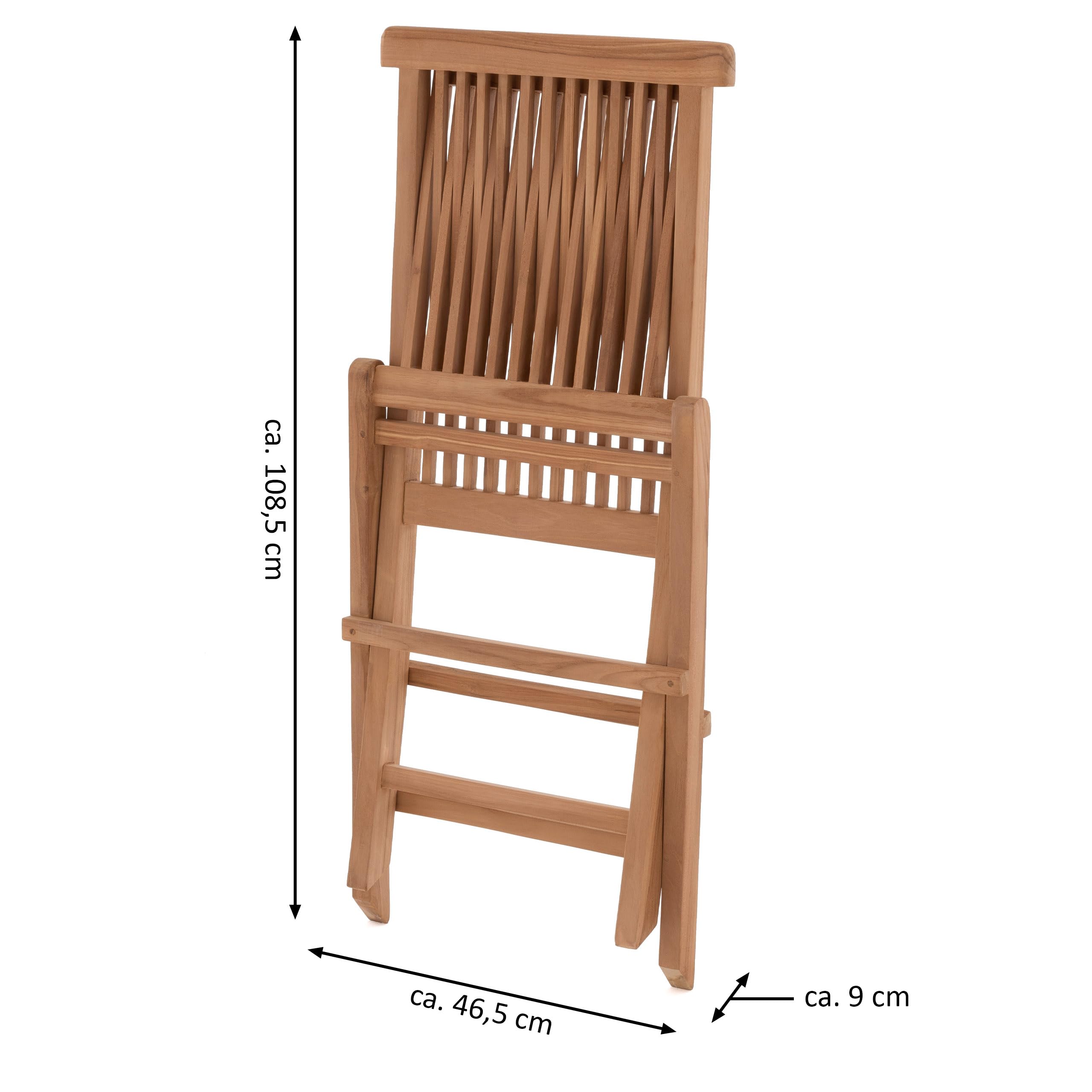 Divero 4er Set Klappstuhl Positano aus Teakholz, behandelt - Farbe: Braun