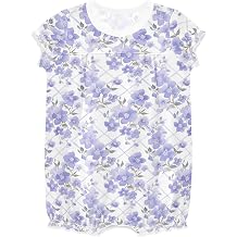 FRODOTGV Violet Flowers Lattices Baby Girl New-Born Rompers Ruffled Sleeve Bubble Bodysuit Jumpsuit Cotton Summer Outfit 3M
