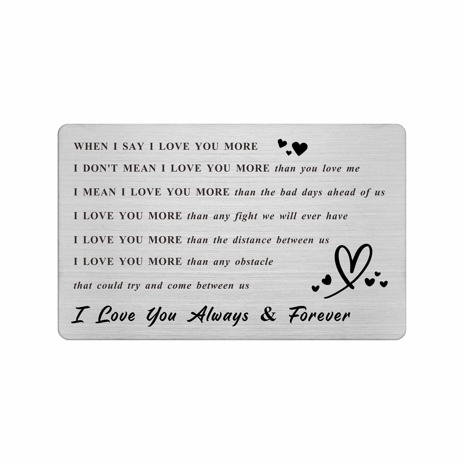 CPLJW Husband Birthday Card Gifts - When I Say I Love You More - Husband Wife Anniversary Birthday Wallet Card Gifts for Men Him