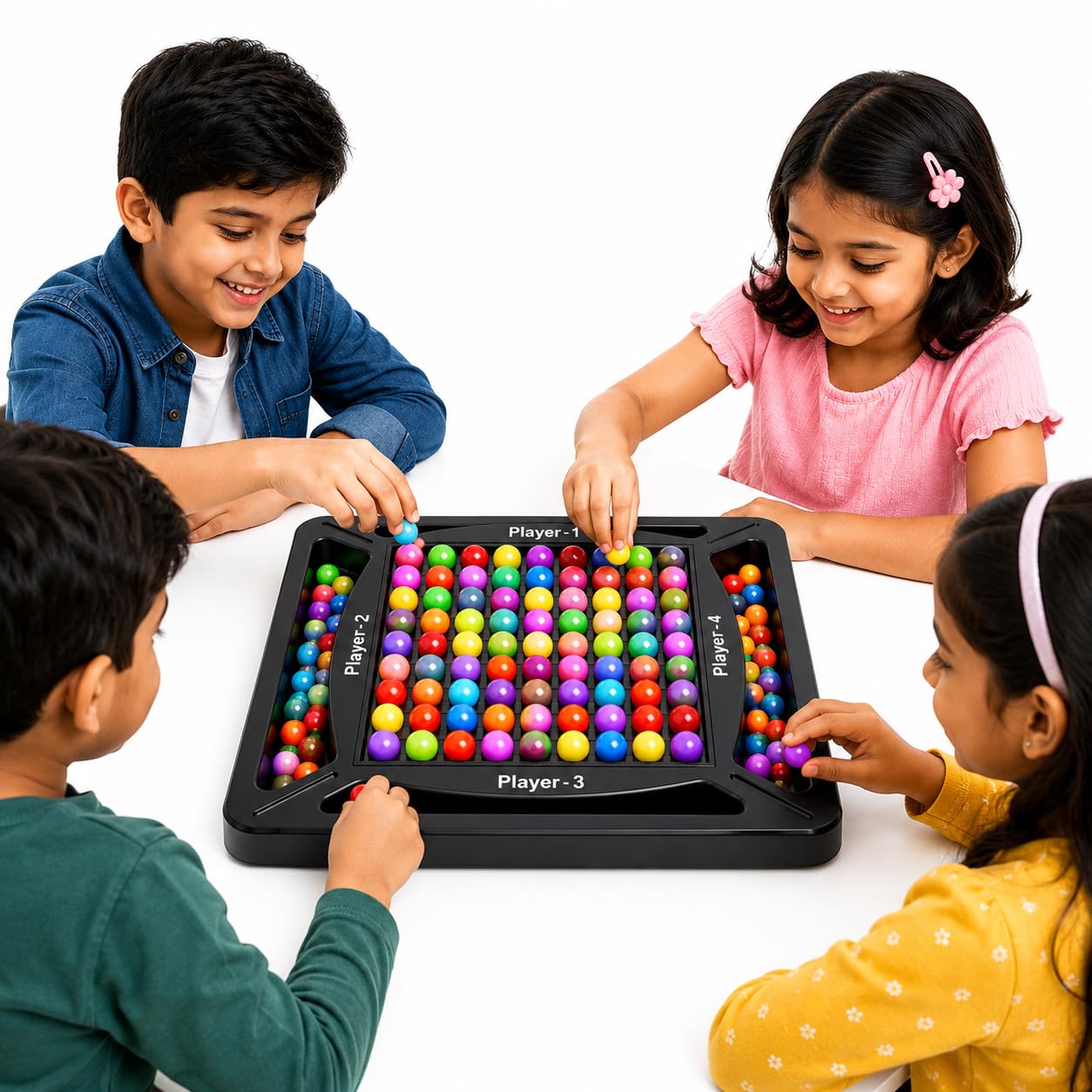 FLYI 2-in-1 Board Game Combo for Kids, Rainbow Ball Chess Game(120 Balls), Magnetic Chess Toy(20 Magnets) | Puzzle, Matching & Strategy Game | Educational Toy for Kids 3+ Years (Rainbow Ball Chess)-image-1