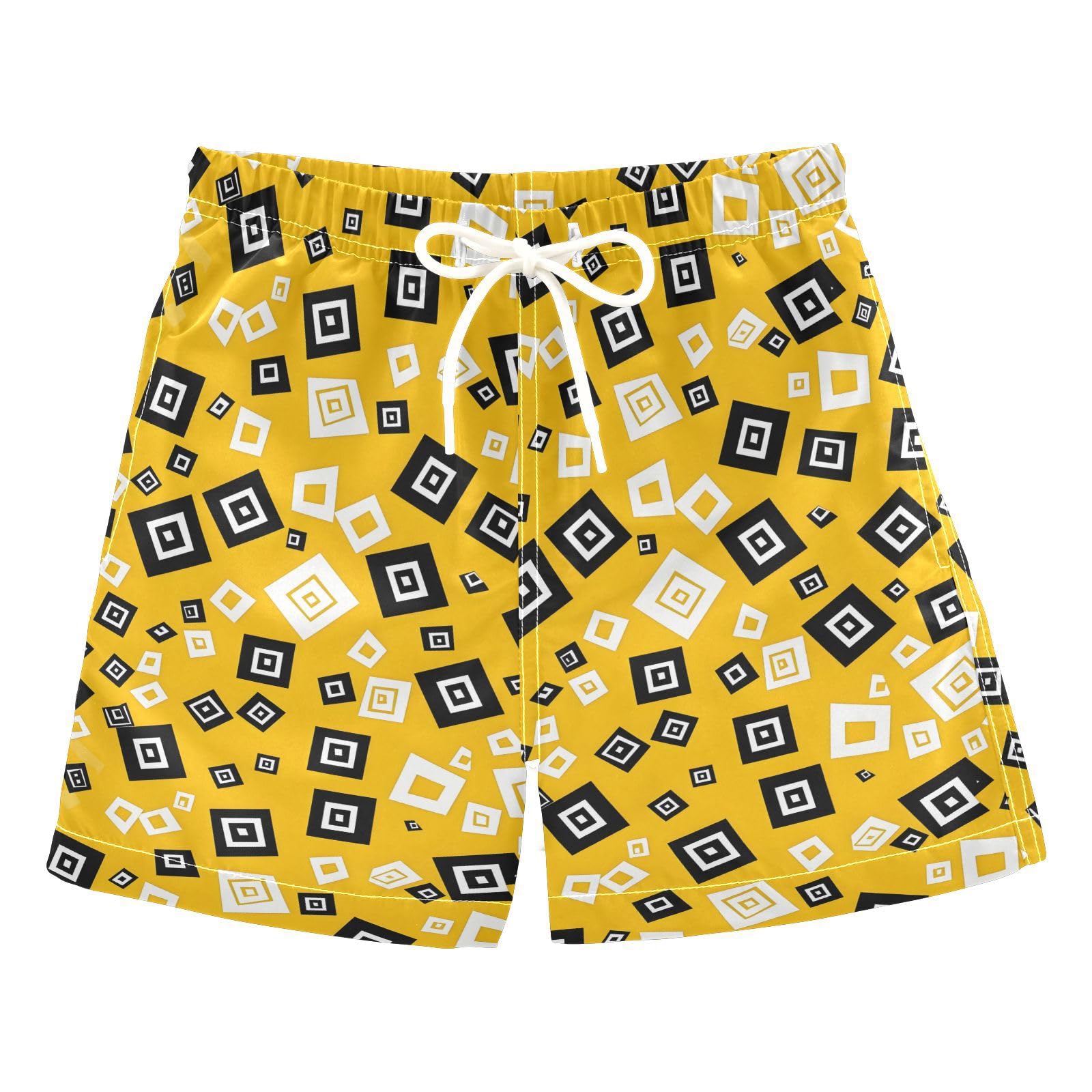 senya White and Black Scatter Boys Swim Trunks Toddler Shorts Swimwear Boardshorts