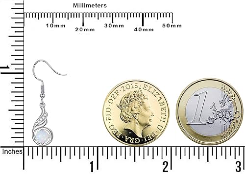 Miniatura 6 de KINGWHYTE Phoenix Drop Earrings 925 Sterling Silver Dangle Dangly Dangling Earring Birthstone Jewelry Birthday Gift for Women Ladies