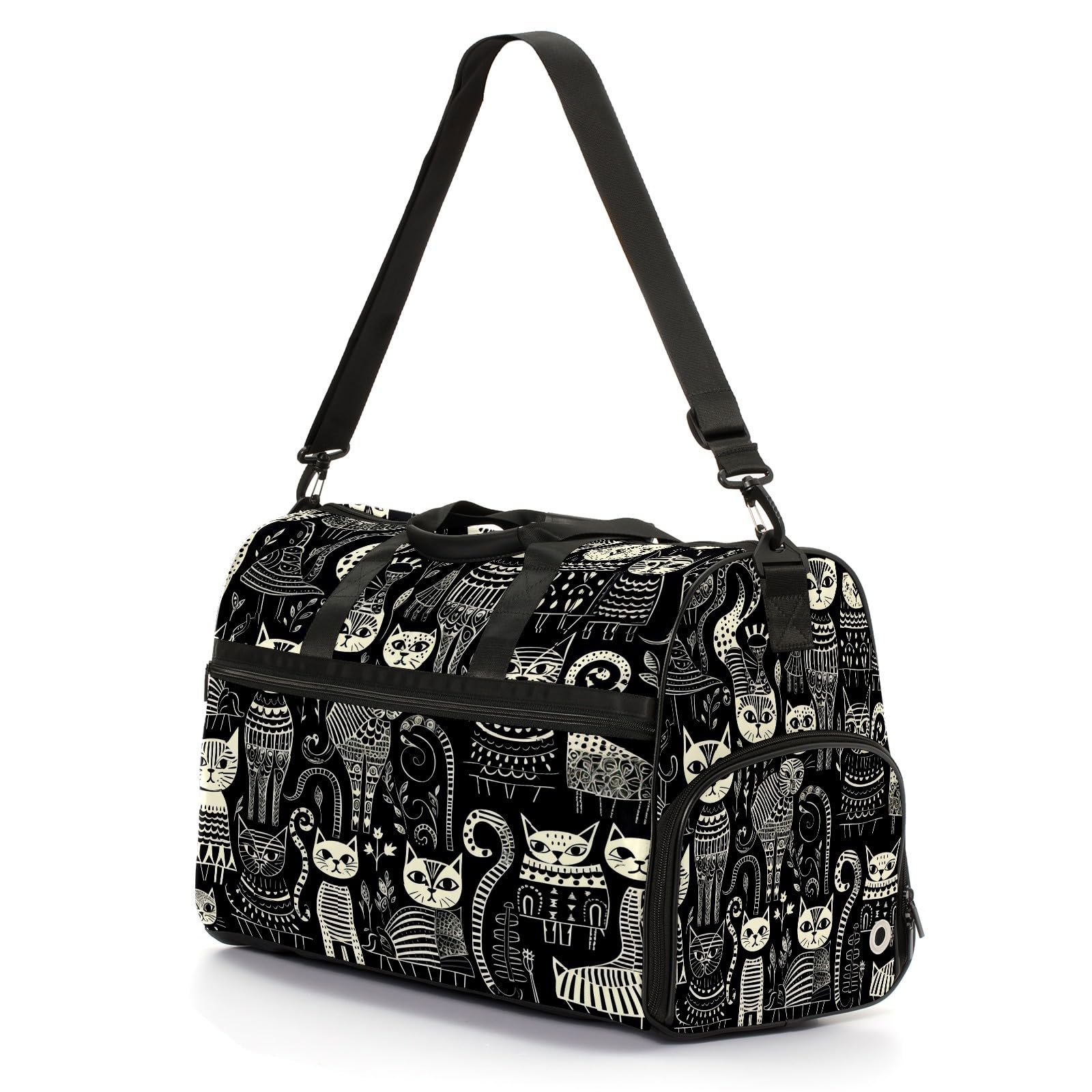 IOACIY Gym Bag for Women, Carry on Weekender Overnight Bag, Travel Duffel Bags, Personal Item Travel Bag Tote Bag Workout Dance Bag, Cat - 3