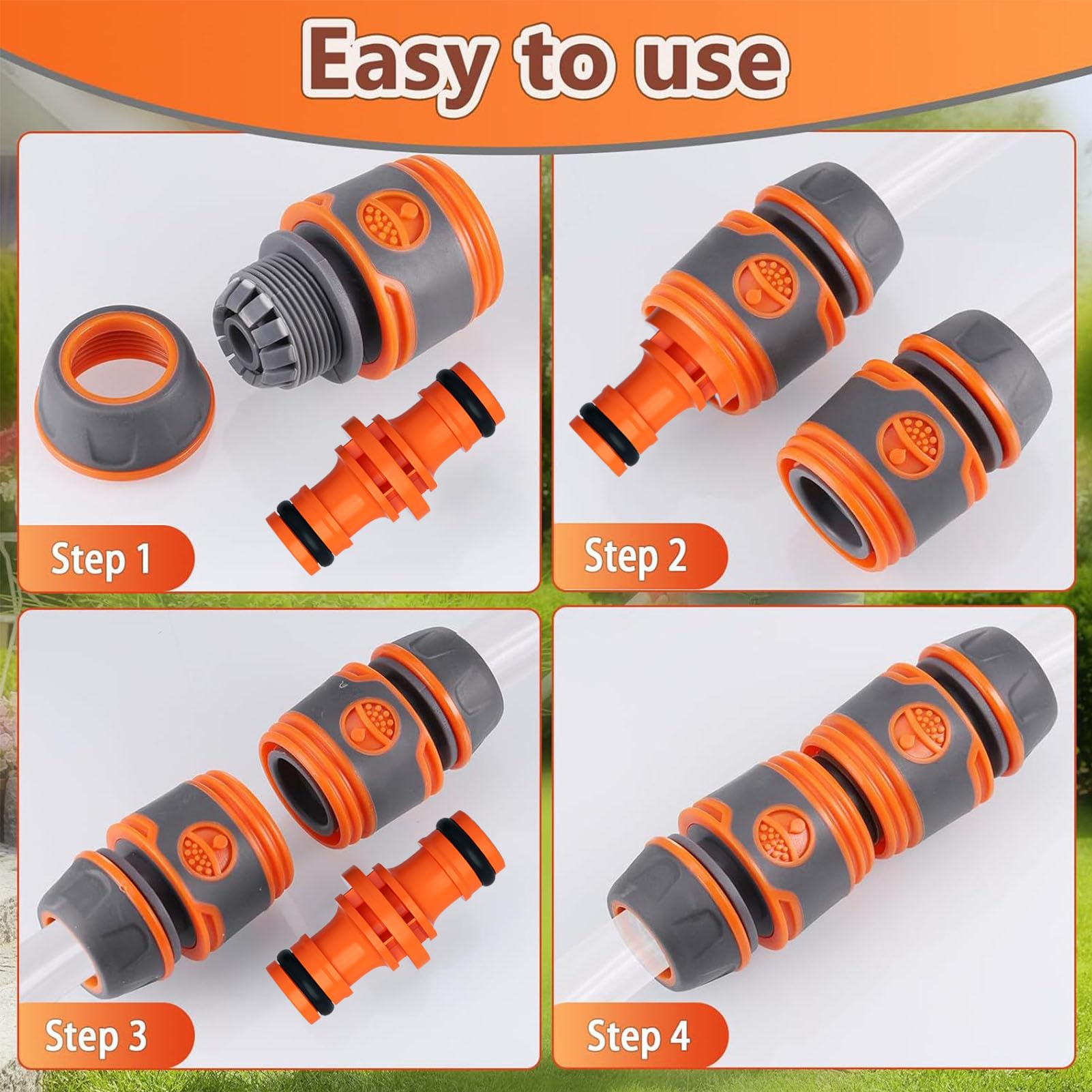 9 Pezzi Connettore per Rubinetto da Giardino,Set di Raccordi per Tubi Flessibili da 13mm (1/2 Pollici),Kit Connettore per Tubo da Giardino,Raccordi per Tubi Irrigazione,Connettori per Tubi da Giardino