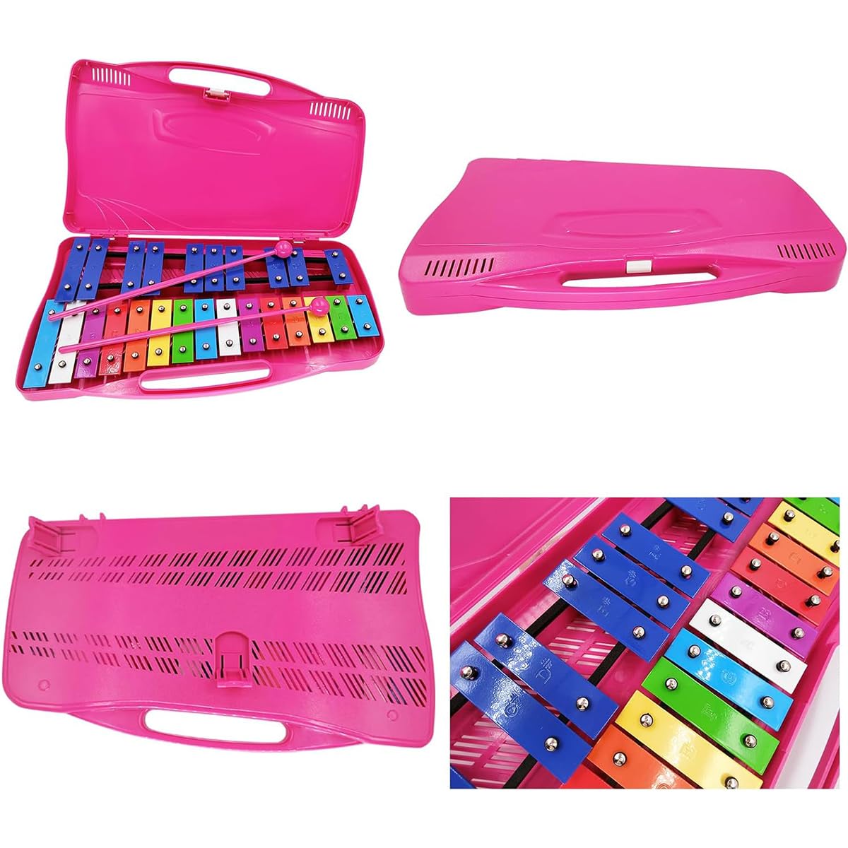 EliLunar Glockenspiel Xylophone, 25 Notes Colorful Metal Keys with Mallets - Image 3