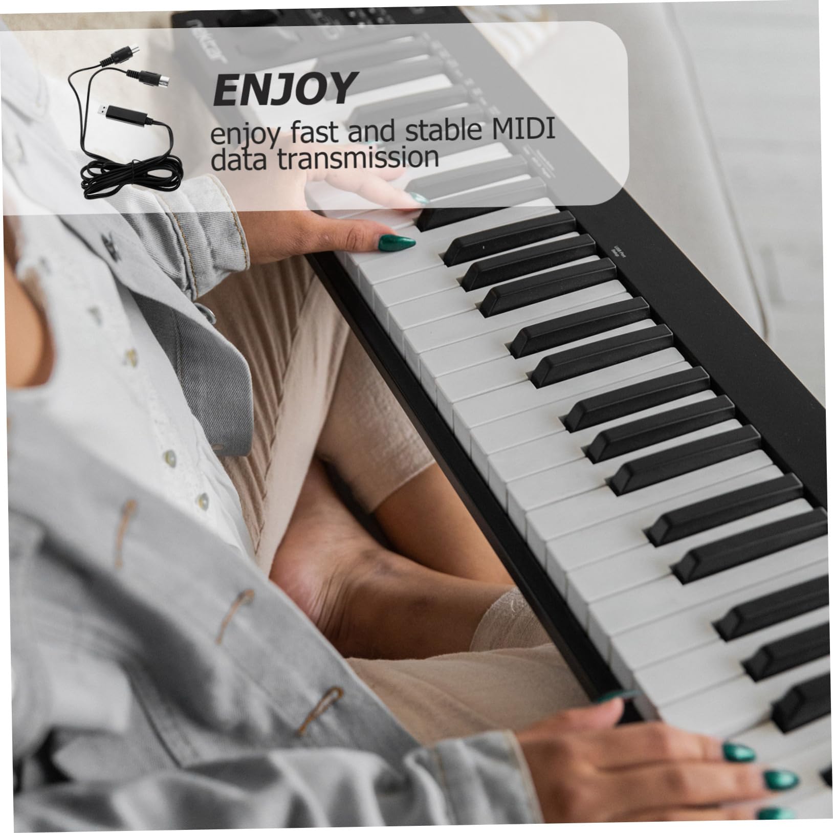 ibasenice 2 Stücke Klavier Tastatur Zu Computer Adapter 2m Kabel Treiber Universal