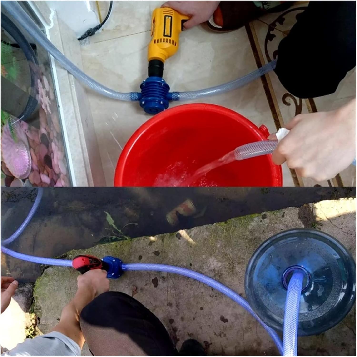 Mini Submersible Portable Electric Water Pump Water Pump Heavy Duty Self-Priming Hand Home Garden Centrifugal Pumps Small Pumping Household Electric Drill