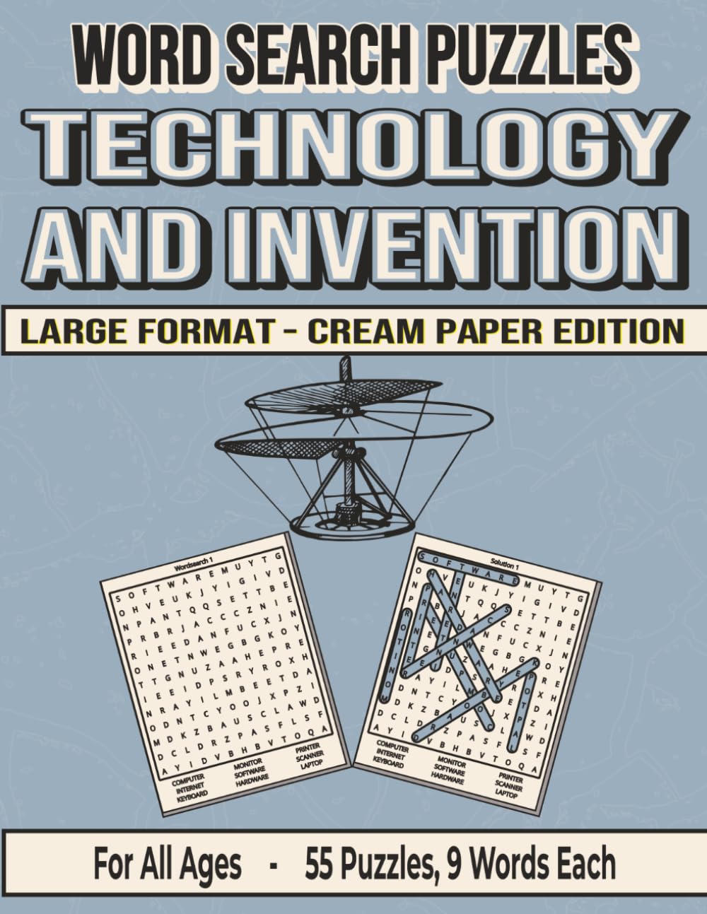 Technology and Invention - Word Search Puzzles – Cream Paper: Screen-Free! Challenging Brain Activity for All Ages (Word Searches – Cream Paper Edition – For All Ages)