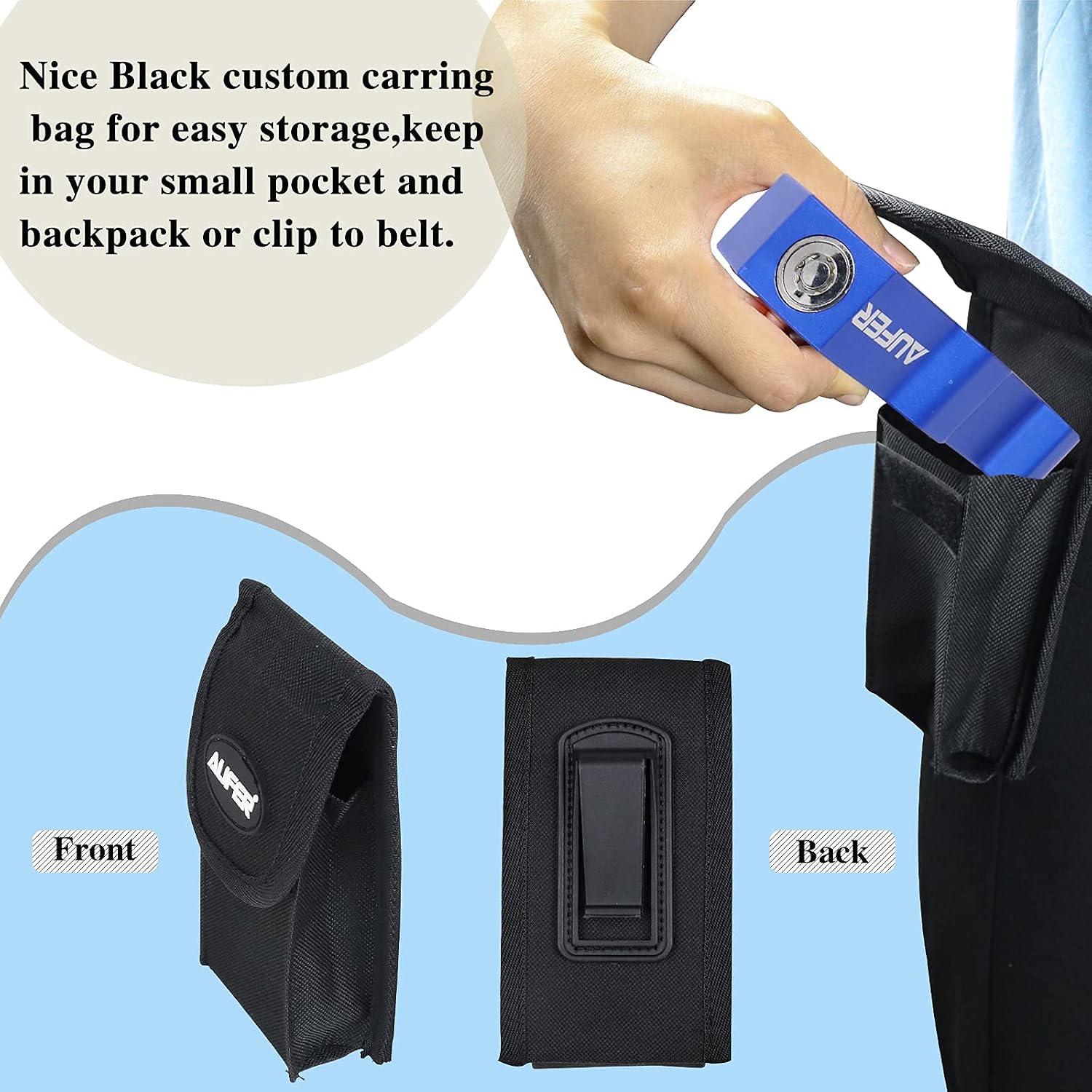 AUFER Universal Heavy Duty Motorcycle Grip Lock Handlebar Throttle Lock Anti Theft Brake Lever Locking Compatible with for Motorbike Sports Bikes Scooter Mopeds ATVs (Blue)