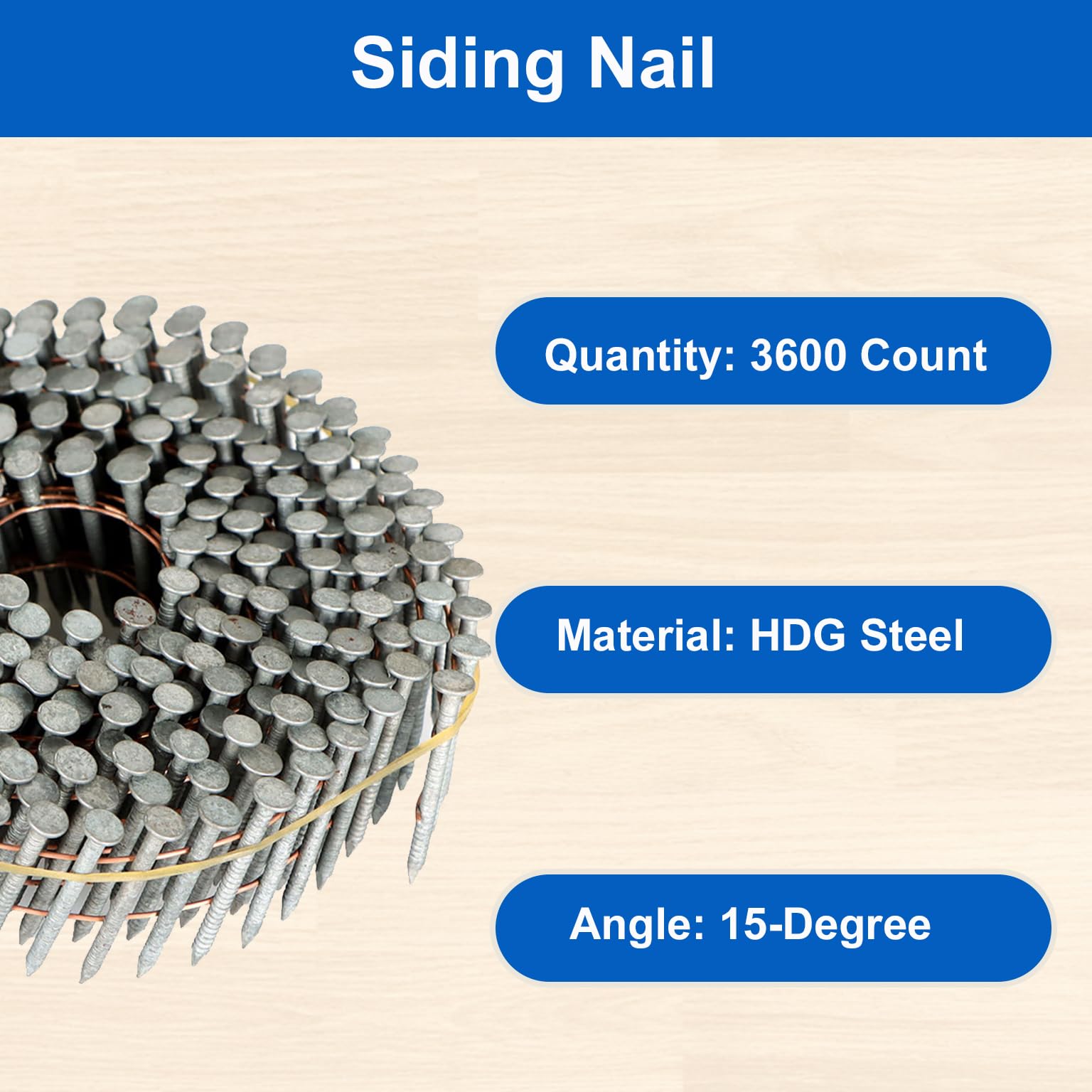 15 Degree Siding Nails - 3600 Count -3