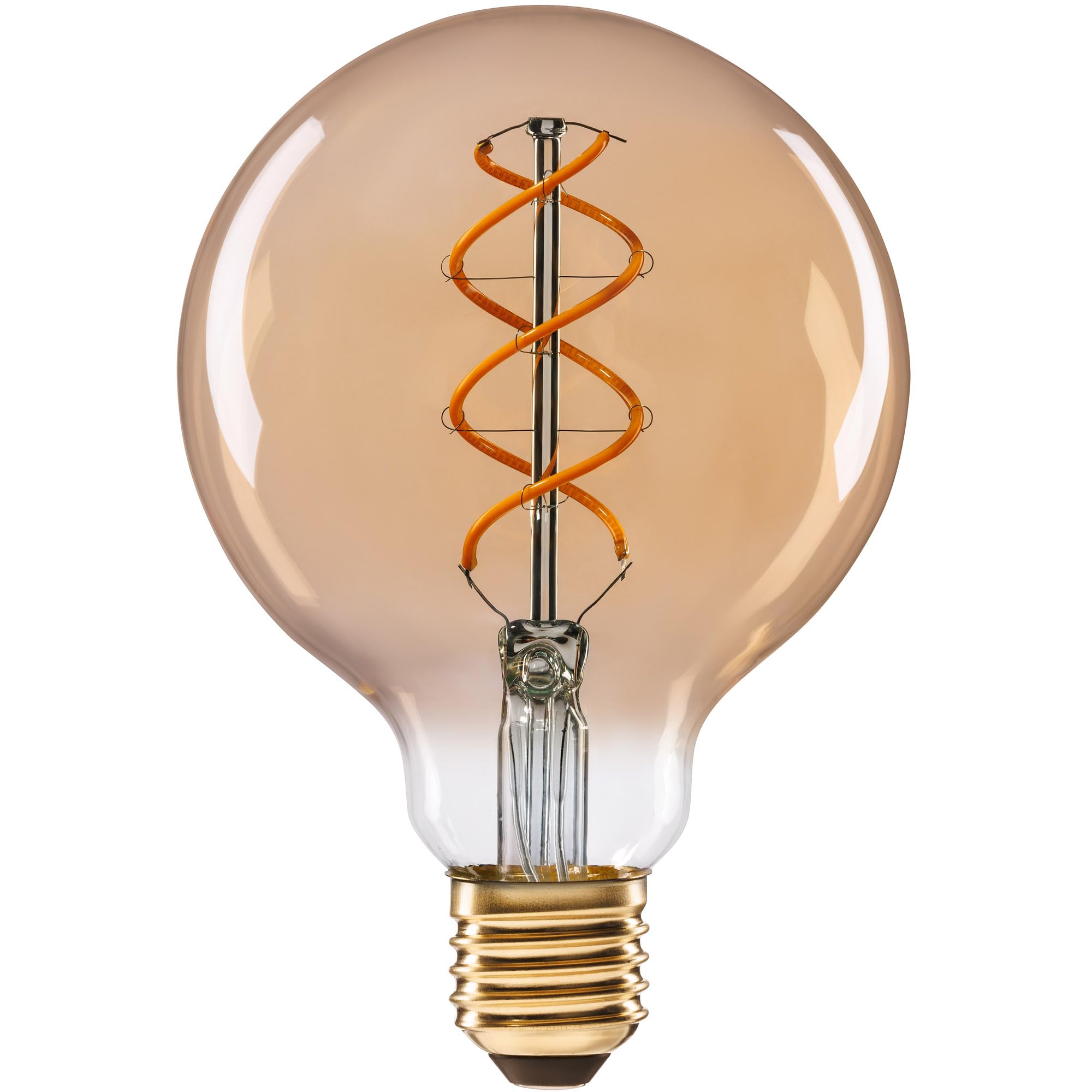 greenandco 4x Ampoule à Filament LED Vintage | ambre | E27 G95 | 5W 400lm | 2000K blanc extra chaud | 360° | 230V | sans scintillement | non-dimmable