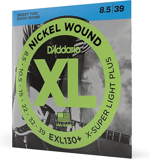 D'Addario Guitar Strings - XL Nickel Electric Guitar Strings - EXL130 - Perfect Intonation, Consistent Feel, Reliable Durability - For 6 String Guitars - 08-38 Extra Super Light