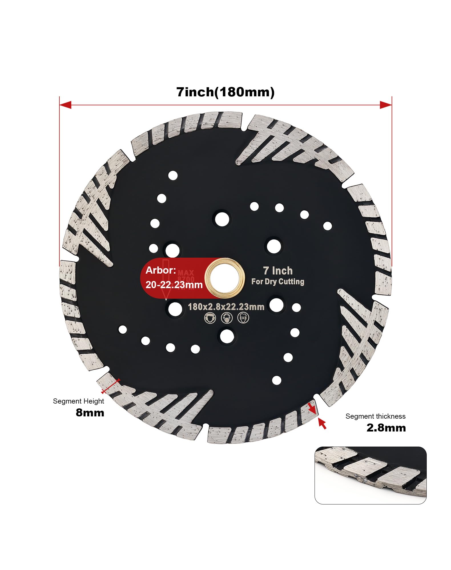 Casaverde Turbo Diamond Cutting Disc 180 x 22,23mm - Image 3