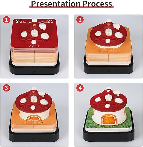 Miniatura 5 de Bloc de notas del calendario 2024 con luces, calendario de escritorio con luces LED, calendario de escritorio creativo, bloc de notas de bricolaje,