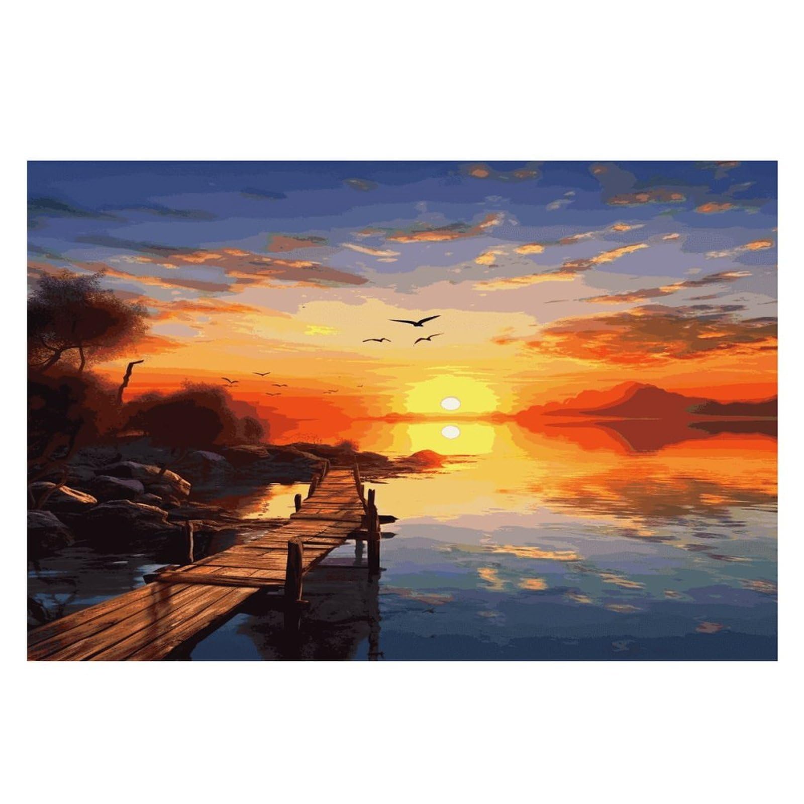 Sunset Scenery Placemats Heat-Resistant Washable Place Mats Anti Slip Dining Table Place Mats Wipeable Dining Table Mats Kitchen Decoration Placemats 17.7’’×11.8’’