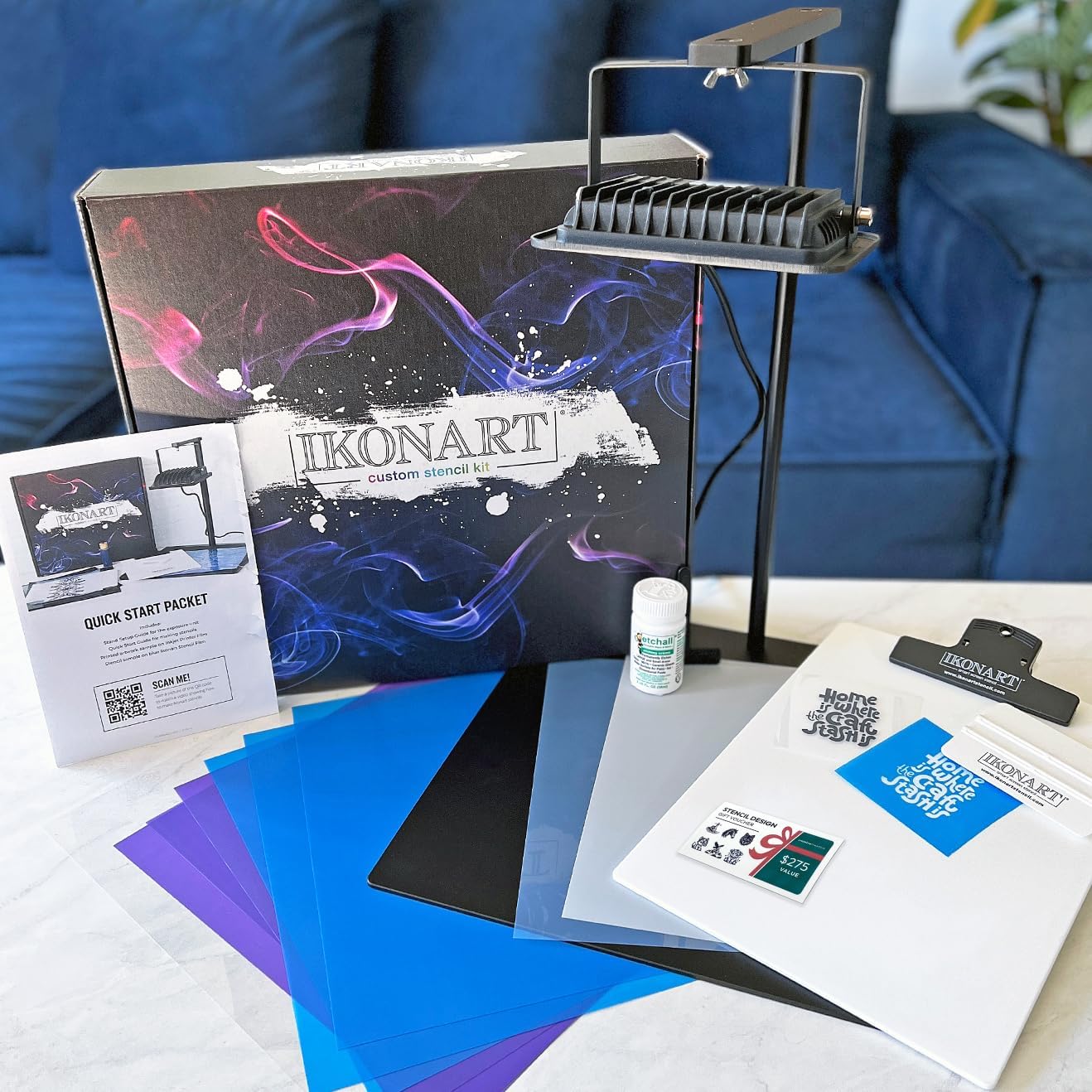 IKONART Custom Stencil Kit 3.0 - DIY Screen Printing Kit with Etchall and SVG Artwork Bundle