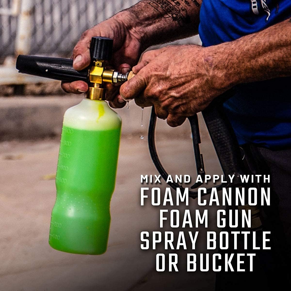 Slick Products Pressure Washer Foam Cannon, Scrub Brush, and Off-Road Wash Super Concentrated Extra-Thick Soap Removes Heavy Dirt and Mud From Dirt Bike, ATV, UTV, Side x Side, and Truck (32 oz.)