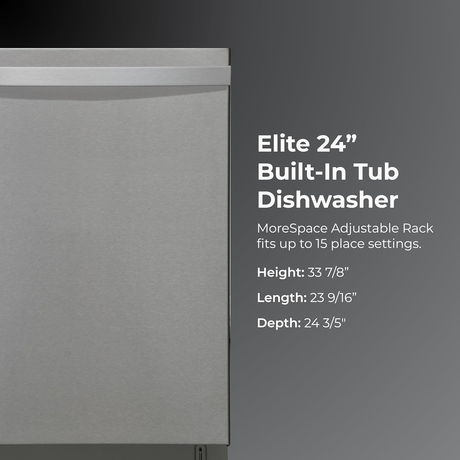 Kenmore Elite 24″ Built-In Dishwasher – UltraWash Plus, TurboDry, QuietWash, SmartWash, TurboFlex Third Rack & Reach-Thru Handle – 15 Place Settings – 42 DBA – ENERGY STAR Certified – Stainless Steel Fingerprint Resistant Stainless Steel