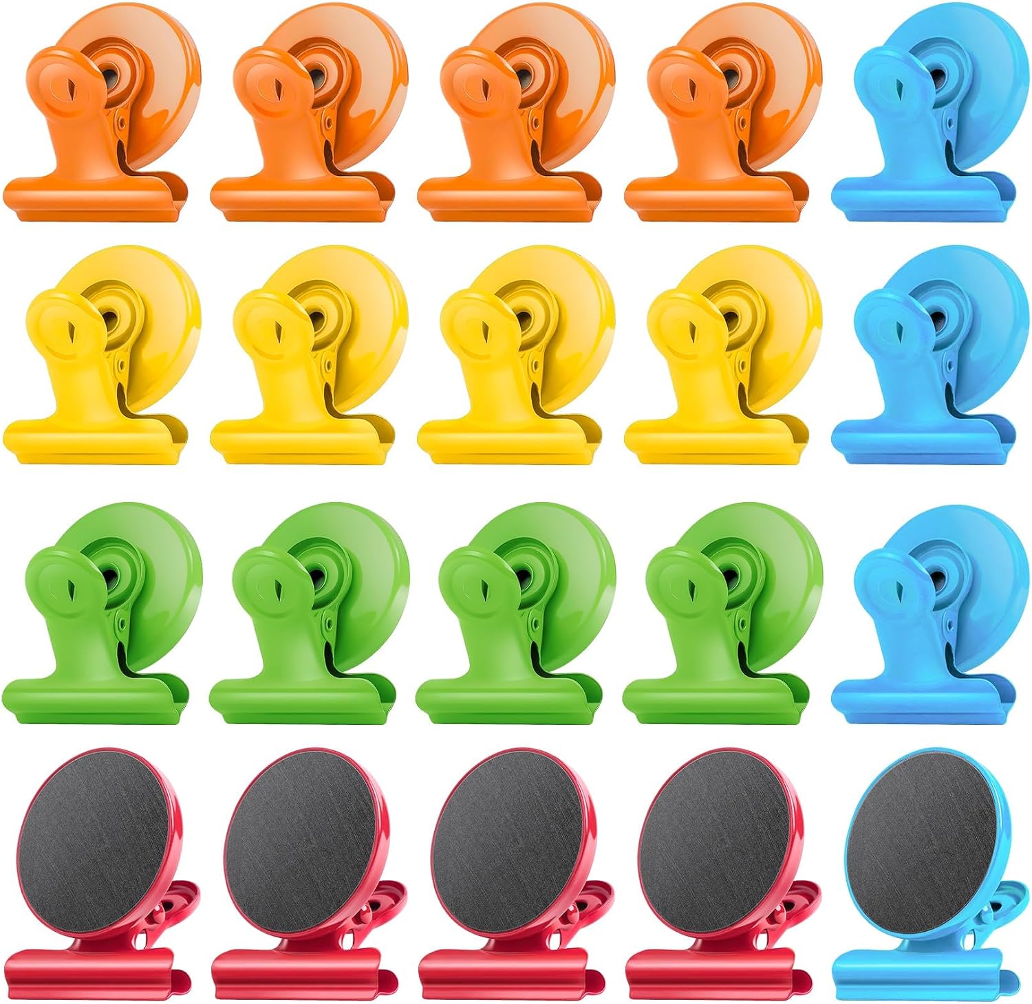 VNDUEEY 20 Pack Multicolored Magnetic Clips for Refrigerator Magnets Magnetic Clips for Fridge and Whiteboard Magnets for Home Office School