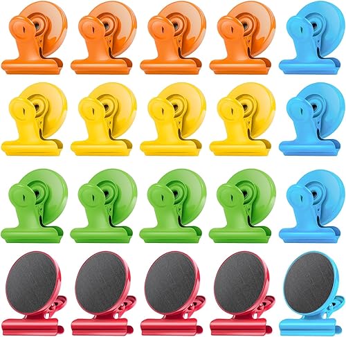 Miniatura 16 de VNDUEEY Paquete de 6 imanes plateados para refrigerador, clips magnéticos para pizarra blanca, clips magnéticos resistentes, clips con imanes