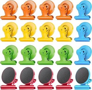 VNDUEEY 20 Pack Multicolored Magnetic Clips for Refrigerator Magnets Magnetic Clips for Fridge and Whiteboard Magnets for Home Office School