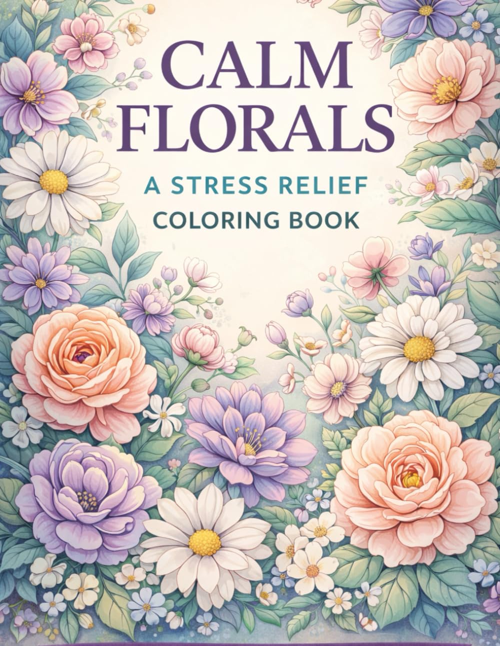 CALM FLORALS: A stress relief coloring book