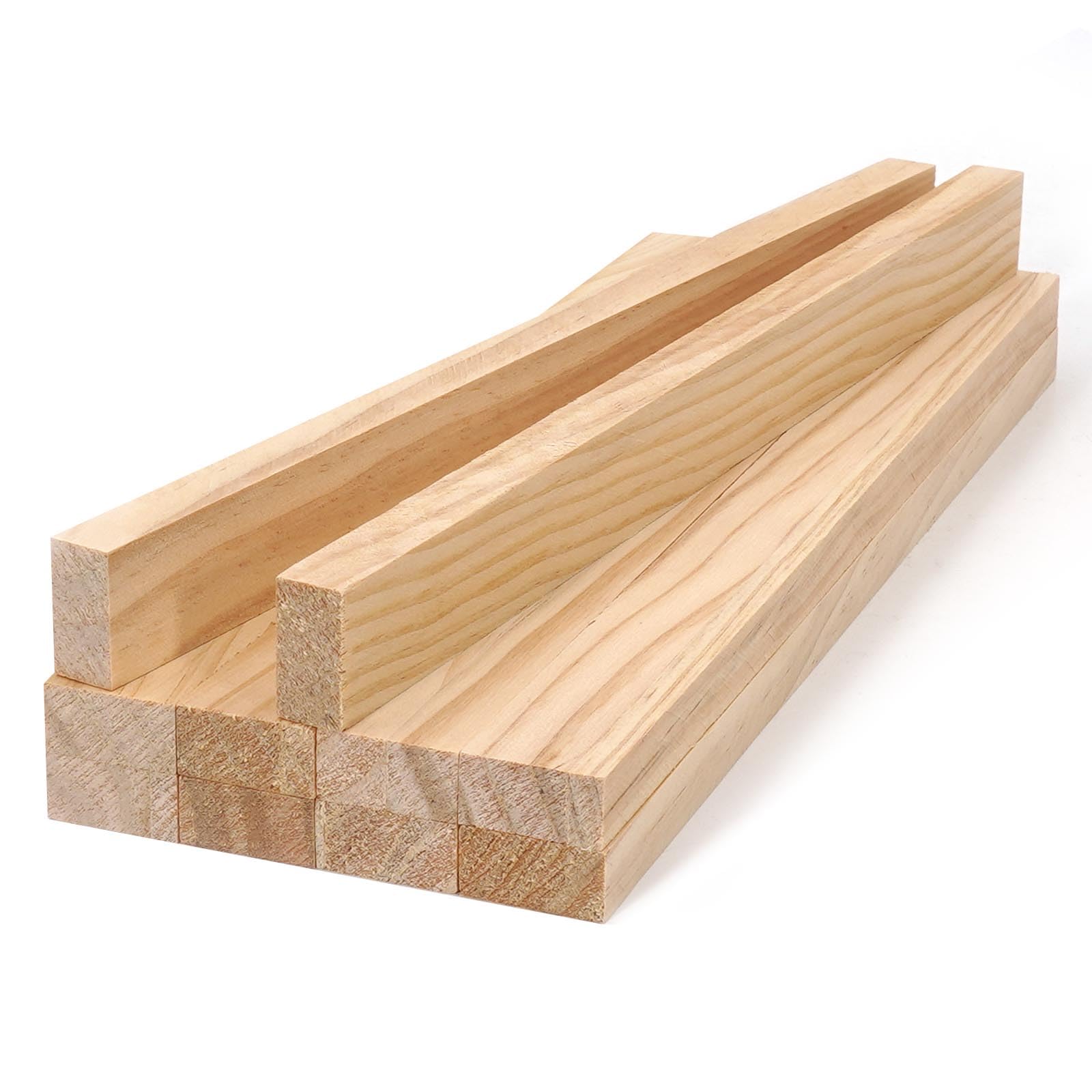 Wood Strips Slats Wooden Dowels for Crafts 1/2"x 1" x 12", 10 PCS Decorative Wood Trim Planks for Wall, Square Wooden Sticks for Crafting, Unfinished Pine Lumber Pieces for Woodworking Models Making