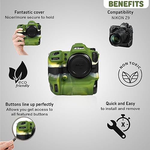 Miniatura 3 de Funda de cámara para Nikon Z9 - Funda protectora de silicona para cámara réflex digital, jaula desmontable, a prueba de golpes, a prueba de polvo