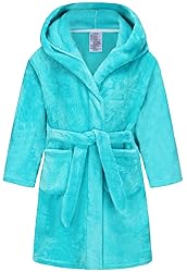 CJMJXPH Kids Toddler Boys Girls Fleece Robe Soft Hooded Bathrobe Pajamas Sleepwear 2-16 Years