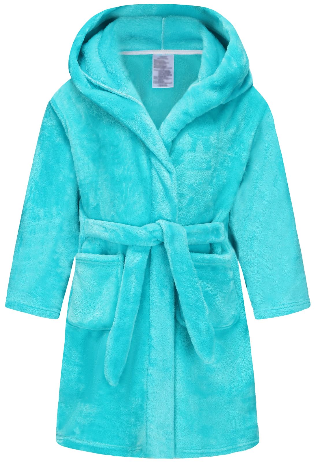 Girls Fleece Hooded Robes, Warm Printed Bath Robe for Kids Soft Fuzzy Bathrobe for Gifts