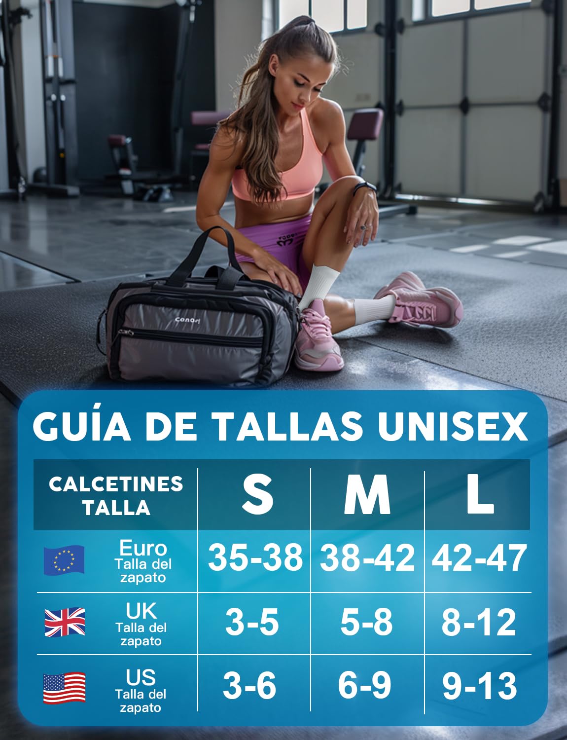 Juclise Calcetines de compresión de viscosa de bambú para correr, calcetines que absorben la humedad, antiampollas, para senderismo,ciclismo (FR/ES, Números, 35, 38, Regular, Regular, Blanca)
