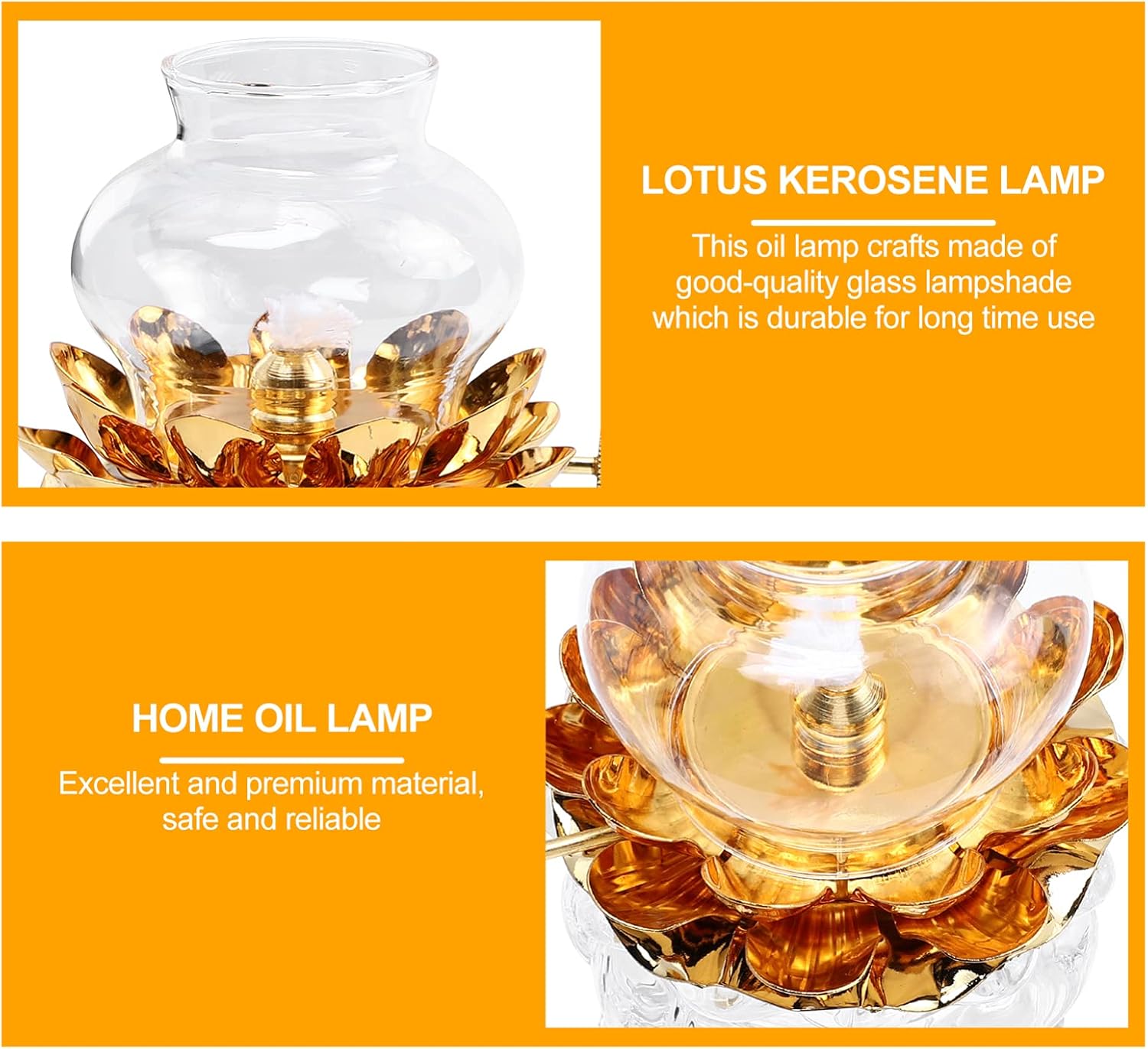 1pc Lotus Kerosene Oil Lamp Smokeless Decorative Light for Home Buddha and Living Spaces Elegant Design High Light Transmission