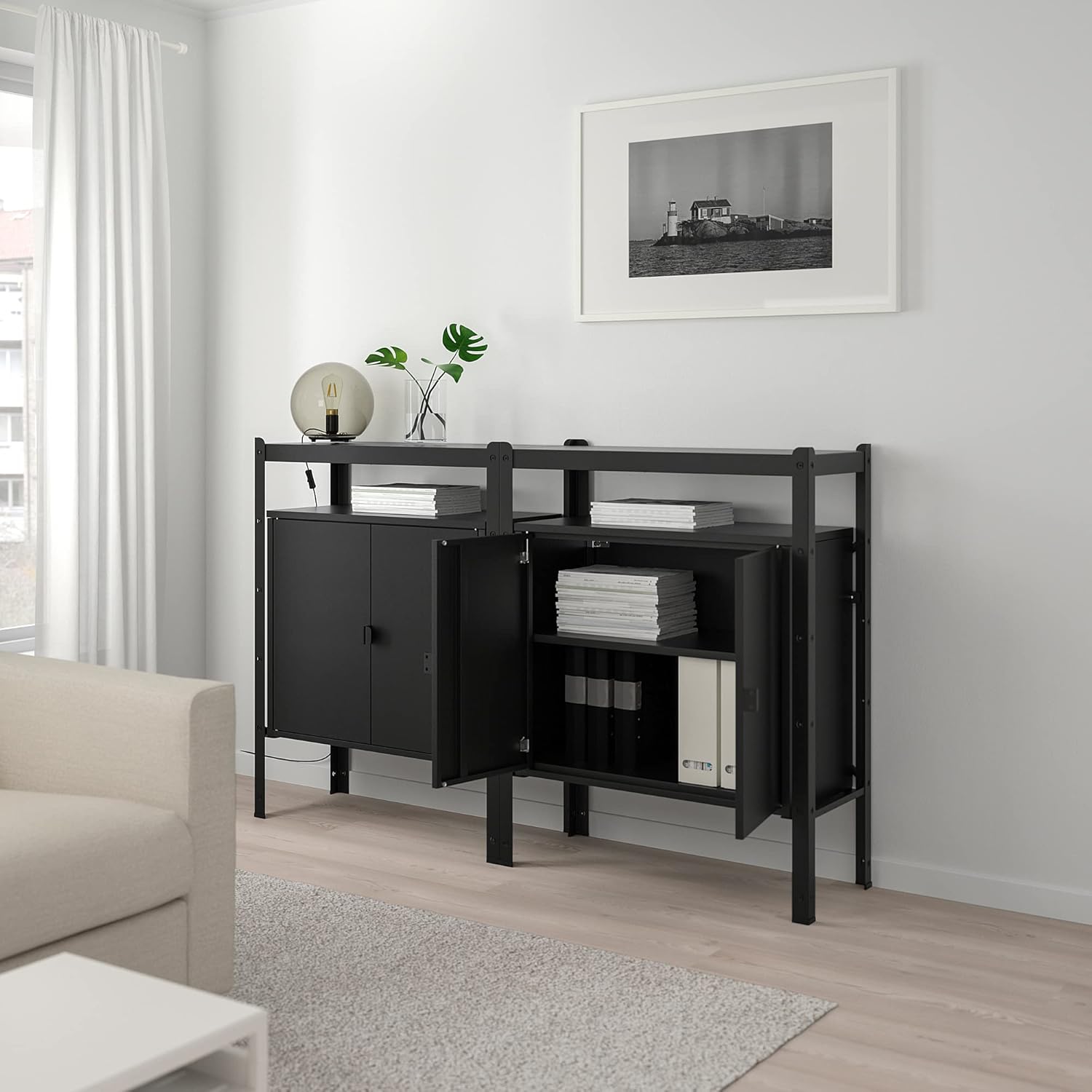 BROR cabinet with 2 doors, 76x40x66 cm, black
