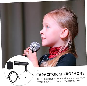 USB Condenser Microphone Kit for Desktop PC and Laptop, Bm800 Capacitor Microphone with Tripod Stand, 5pcs Set for Podcasting, Live Streaming, and Recording