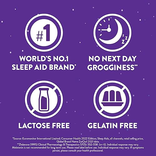 Miniatura 11 de ZzzQuil Pure Zzzs, gomitas de melatonina para dormir con lavanda, raíz de valeriana y manzanilla, sabor natural de vainilla de bayas silvestres, sin