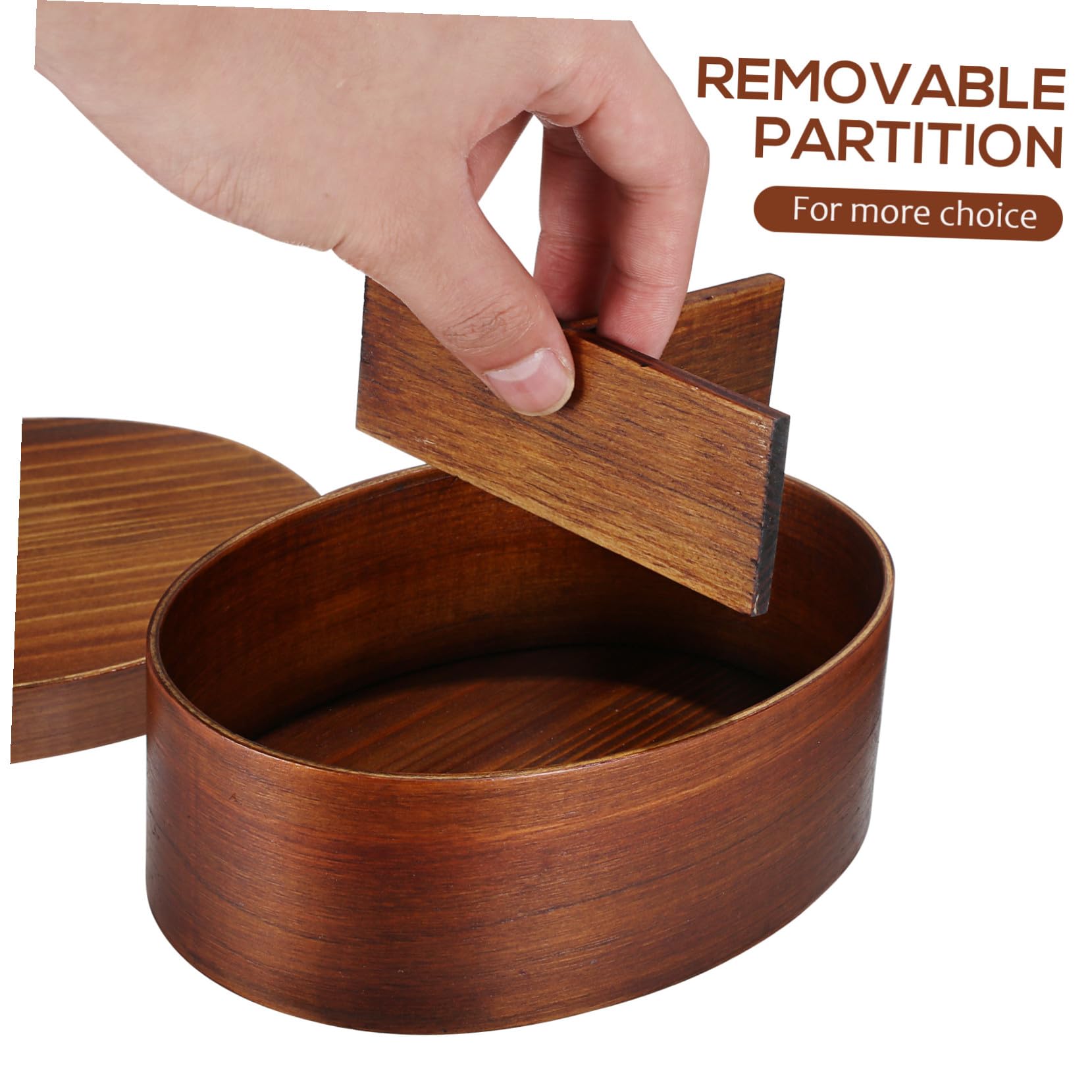 Boîte Bento Japonaise en Bois Ronde 800ml Style Rétro