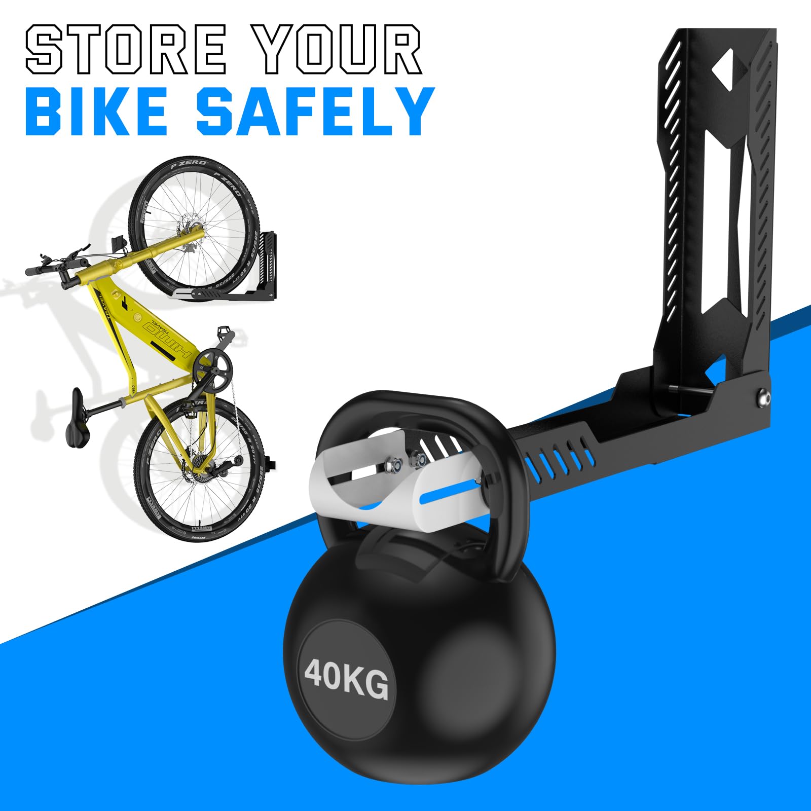Bicycle Wall Mount With Wall/tire Protector Bicycle Storage Rack Garage Hanger Compact Bicycle