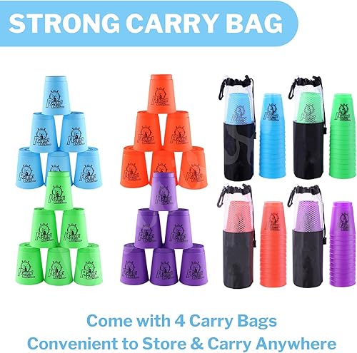 Miniatura 2 de Lancisism Juego de 24 tazas apilables de velocidad juego de apilamiento de tazas deportivas material sin BPA juego familiar clásico gran idea de