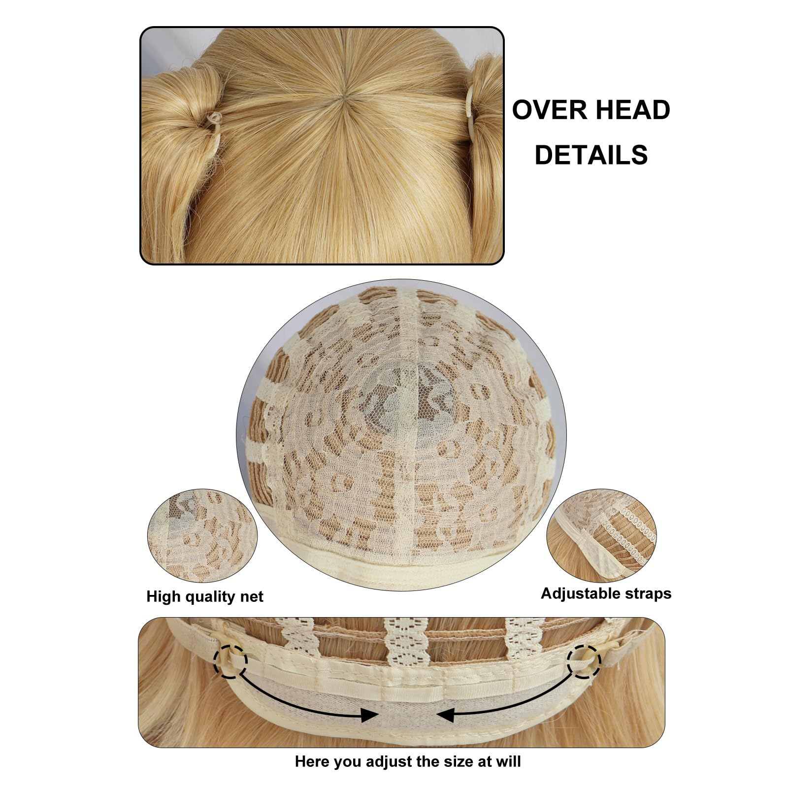 JoneTing 48inch/120cm Wig【+ Hair Cap】 Long Pink Ponytail Wig for Women Long Straight Wigs with Ponytails for Anime Peluca Rosa Hair for Halloween Straight Pigtail Wigs for Cosers Costume: Blonde