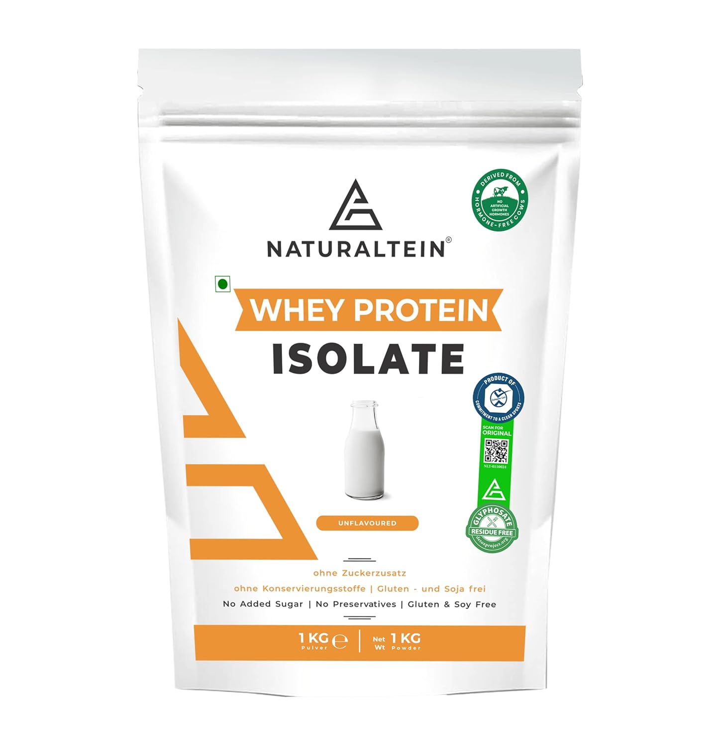 NATURALTEIN Natural Whey Protein Isolate Unflavoured 1 kg (Naturally