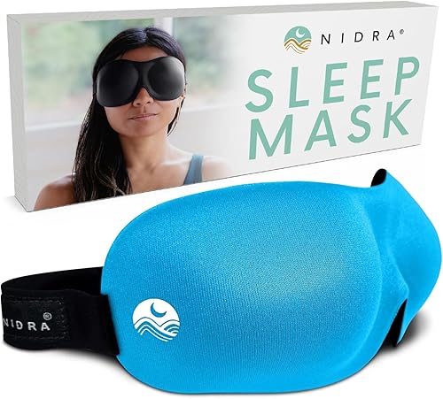 Nidra Máscara de dormir para mujeres y hombres, máscara opaca para un descanso profundo más prolongado, comodidad 3D contorneada para dormir de