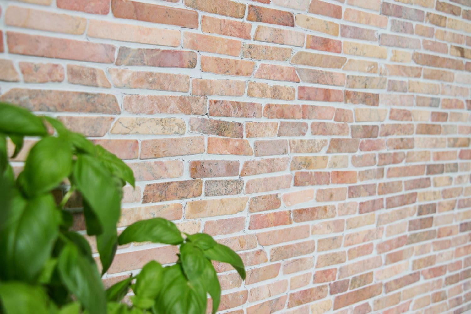 Mosaico mattone tinta unita rossoverona marmo pietra naturale cucina pietra mosaico formato: 25 – 105 x 15 x 8 mm, dimensioni foglio: 305 x 305 mm, 10 fogli