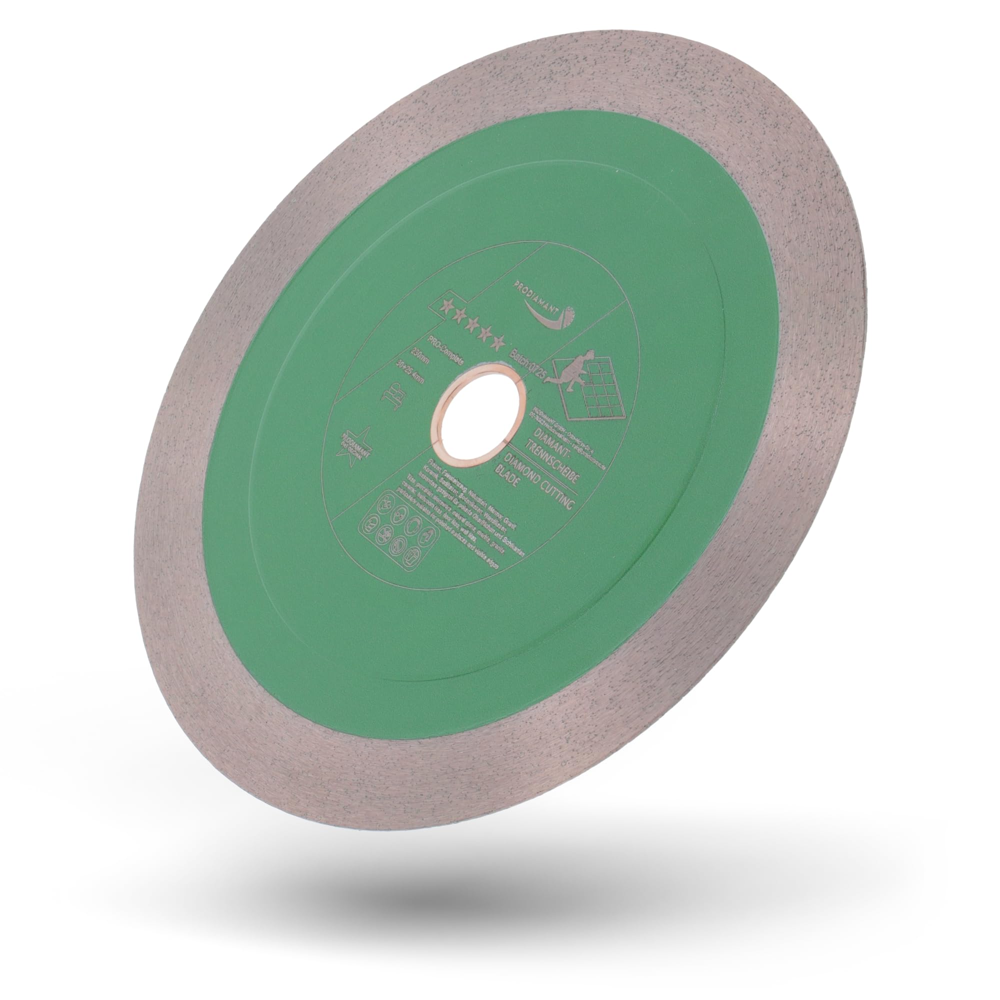 PRODIAMANT PRO-Complete Disque diamant carrelage - 230 mm x 30 mm - Avec anneau de réduction à 25,4 mm - Pour carrelage, grès cérame, céramique, pierre naturelle - Segment sandwich de 25 mm