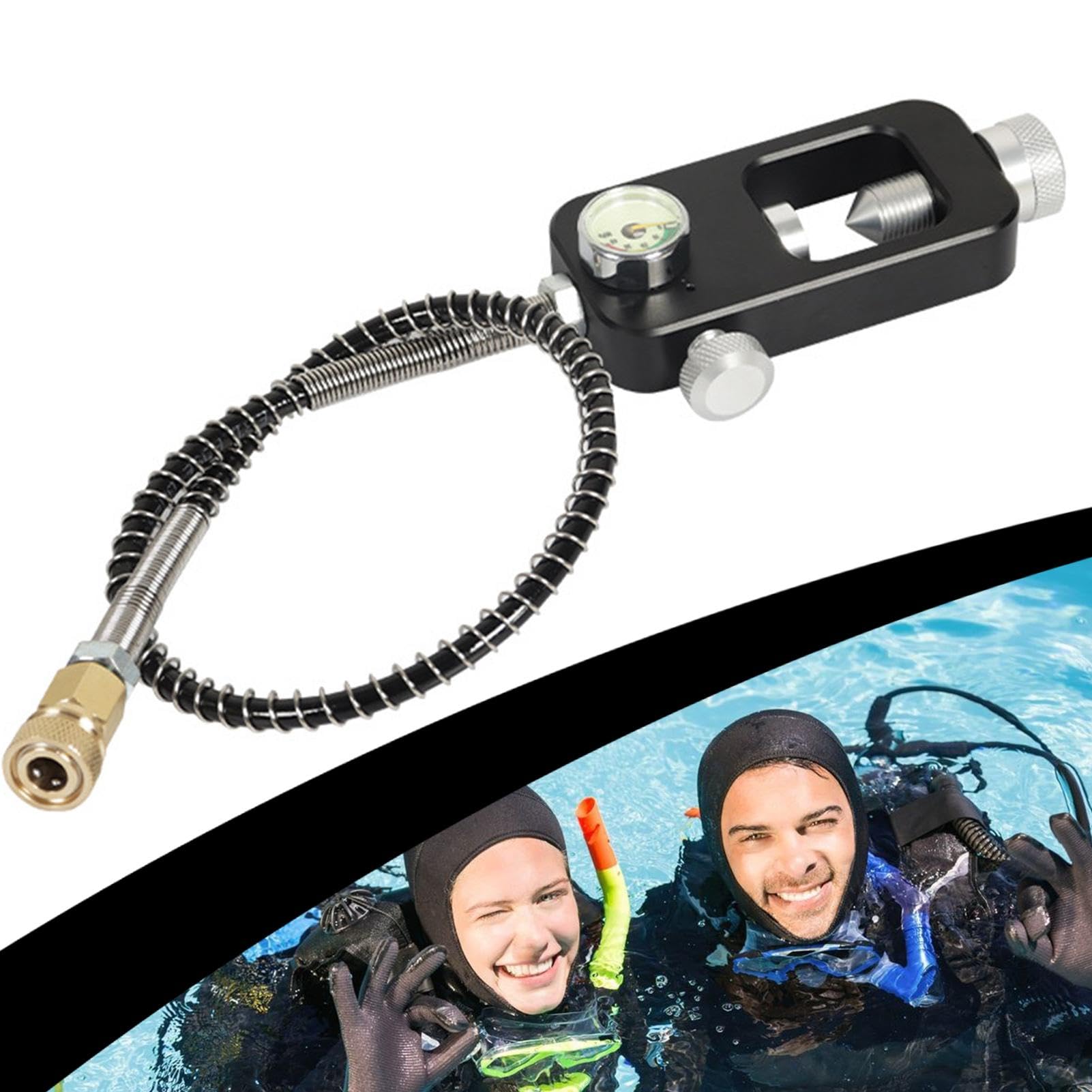 Tauchausrüstung, Tauchflasche, Sauerstoffadapter, Schlauch und Messgerät zum Nachfüllen von Tauchflaschen, Nachfüllausrüstung für Tauchgeräte mit Messgerät, Adapter für Tauchsauerstoffflaschen, Adapte