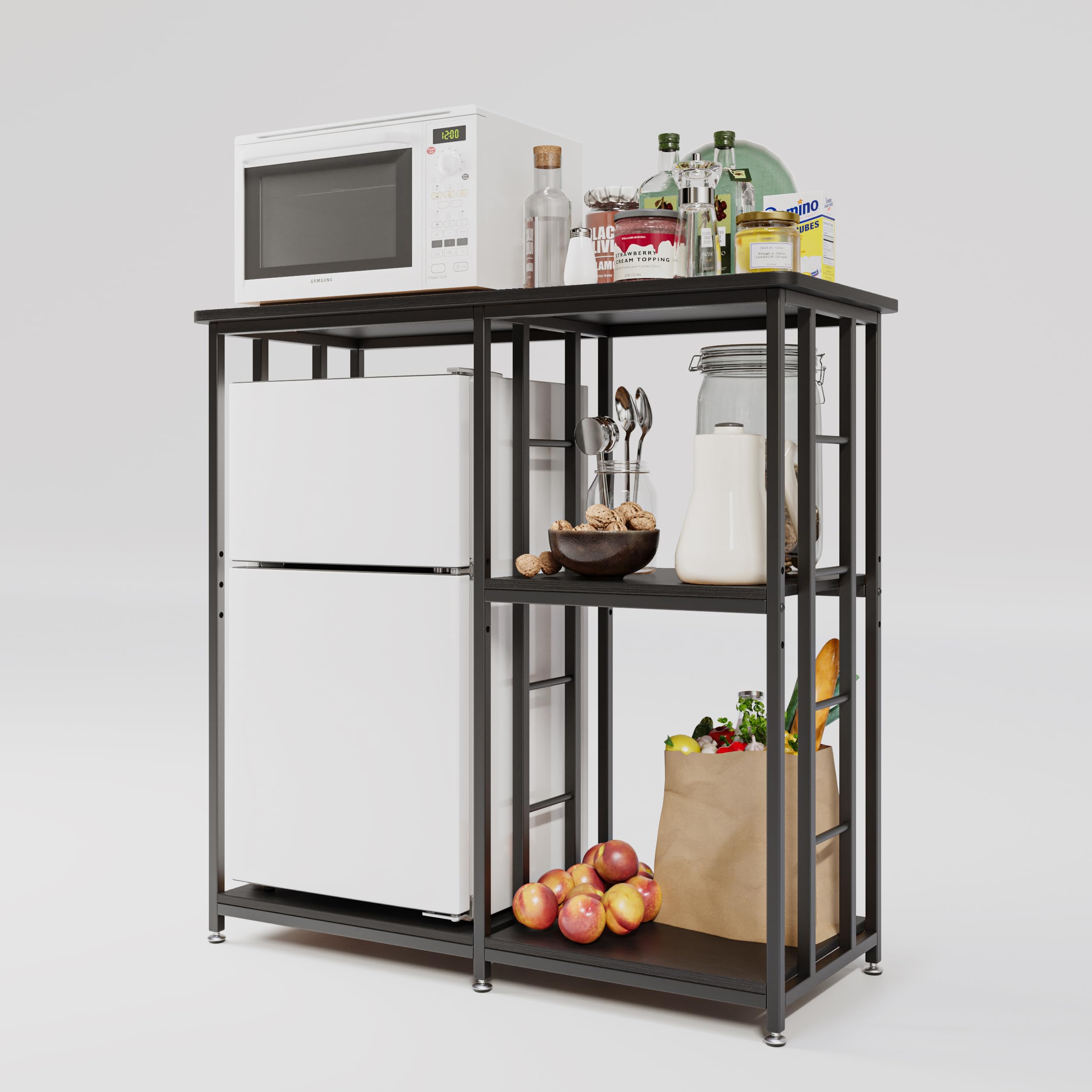 COCOLUCKY mini Fridge Stand with Storage,Coffee bar with mini