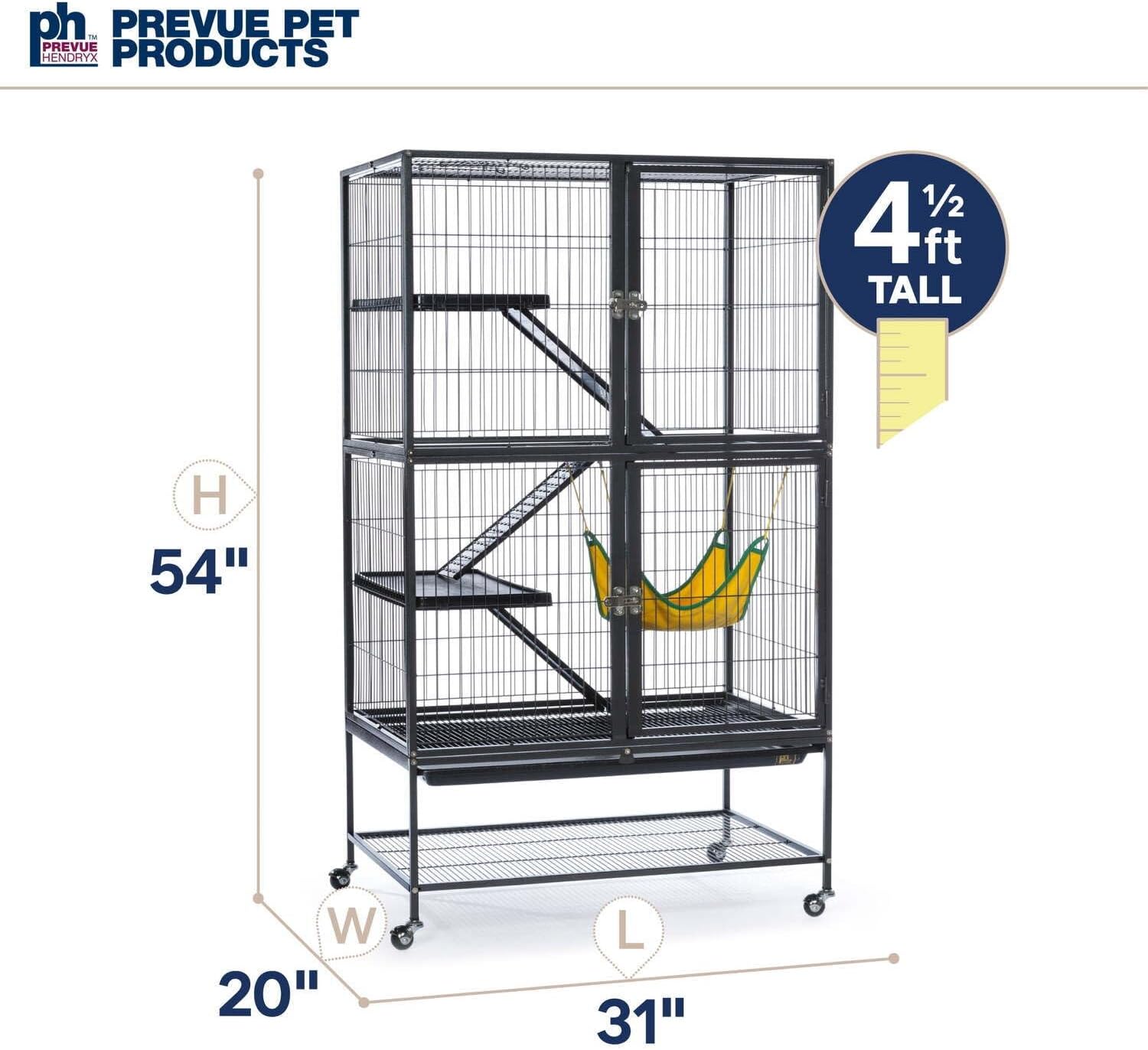 HomeStock Modern Motifs Ferret Home with Contemporary Design, Multi-Level Platforms, Durable Construction, and Spacious Interior 31" L x 20" W x 54" H