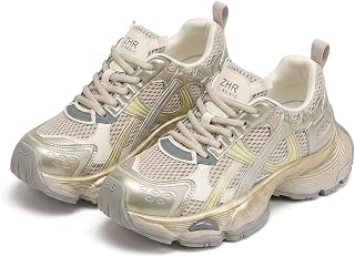 Trendy Y2K Metallic Mesh Women Sneakers Chunky Platform Height Increasing Dad Shoes for Casual Walking Streetwear Fashion Lightweight Breathable Retro Athletic Silver